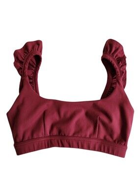 POPFLEX Romance Ruffle Bra In Crimson Size Small